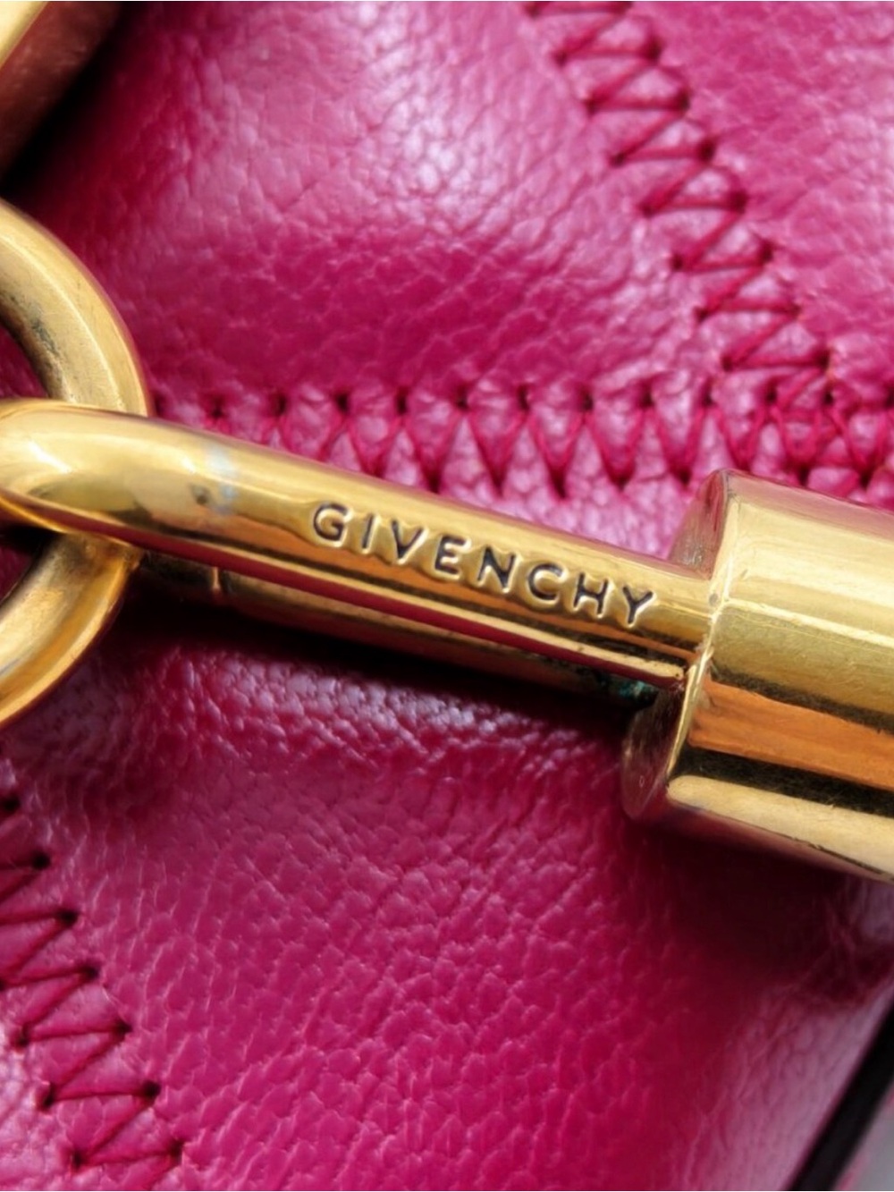 Givenchy Quilted Burgundy Crossbody Bag with Gold Chain - Picture 10 of 14